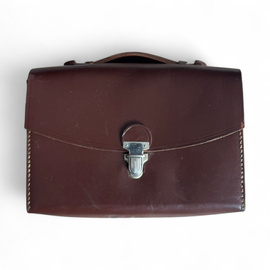 Leather document bag - Romanian Army Military Surplus - In good condition