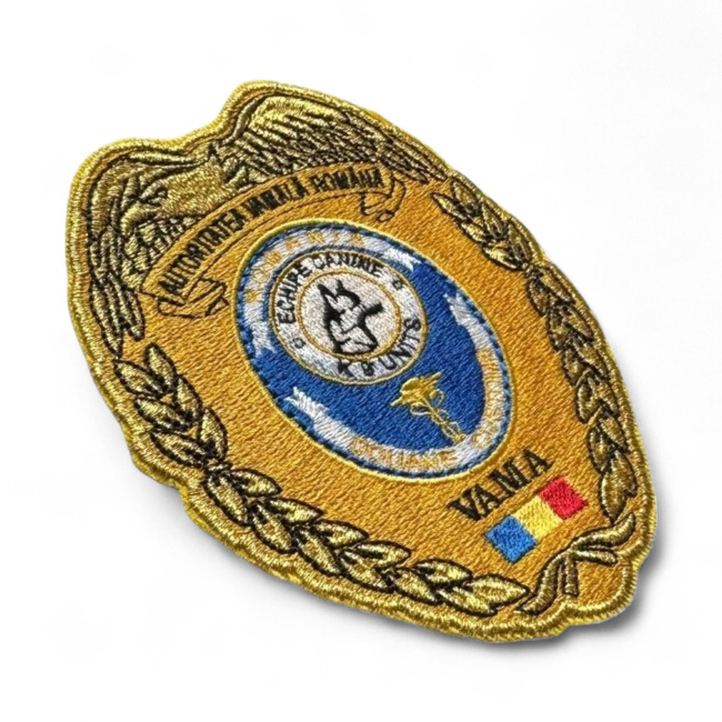 Emblema brodata echipe canine Vama - K9 Units - 10,5 x 8,1 cm - Cu aplicare termica
