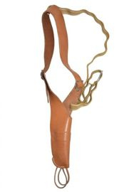 GERMAN POLICE BROWN LEATHER RIGHT HANDED P5 SHOULDER HOLSTER USED