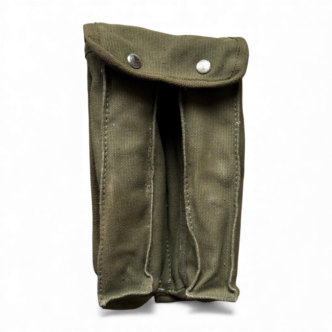 AK-47 Dual Magazine Pouch - Cordura - Romanian Army Military Surplus - Olive Green - In Good Condition