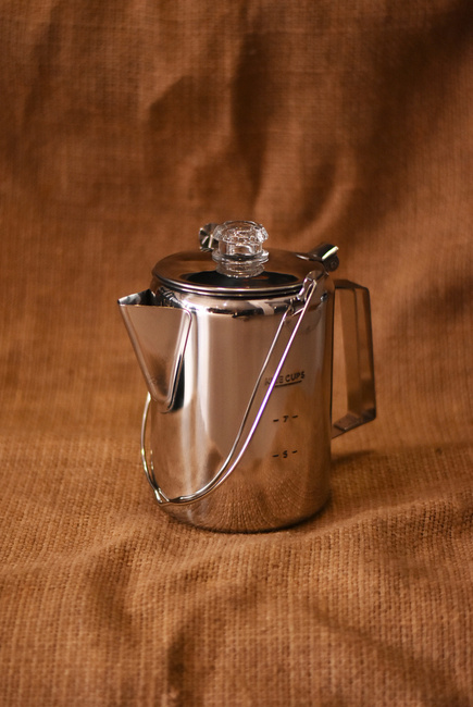 STAINLESS STEEL COFFEEPOT WITH PERCOLATOR (9 CUPS) - MIL-TEC