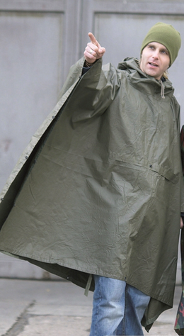 GERMAN WET WEATHER PONCHO - OD - USED