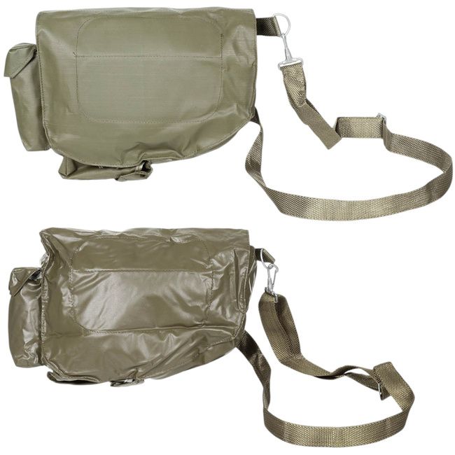 PVC BAG FOR PROTECTIVE MASK - MP4 - 1970'S - POLISH ARMY MILITARY SURPLUS - GREEN OD - USED
