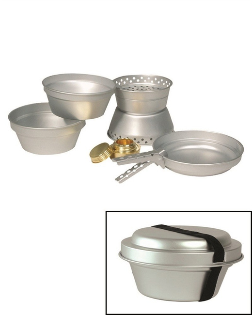 ALU. COOK-SET (2 COOK POTS,PAN,BURNER)