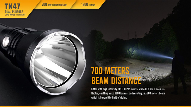 Flashlight Fenix TK47, water resistant