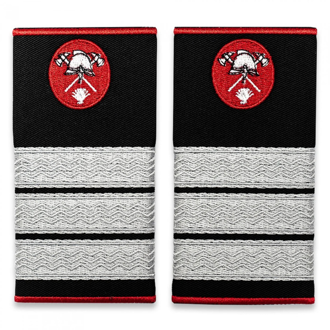 Grade Plutonier Adjutant Pompieri ISU, IGSU țesute pe suport textil din paspoal cusut, cu semn de armă brodat