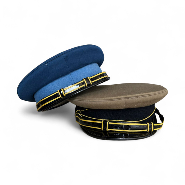 RSR MILITARY HELMET - ARTILLERY/TECHNICAL NON-COMMISSIONED OFFICER - MILITARY SURPLUS ROMANIAN ARMY - BLUE - IN GOOD CONDITION