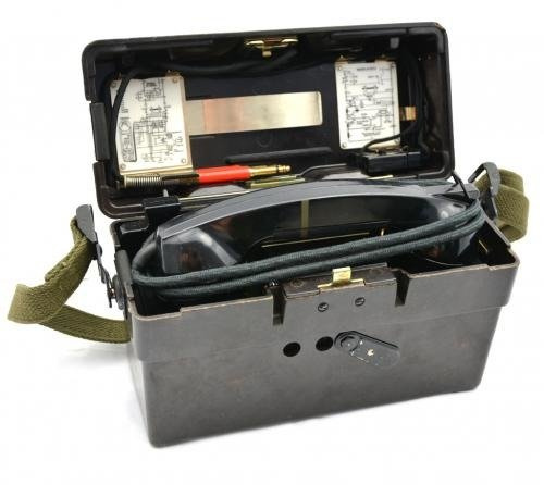 FIELD TELEPHON - WITH CARRYING STRAP - BLACK - GERMAN ARMY MILITARY SURPLUS - USED