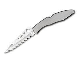 POLICE SERRATED POCKET KNIFE - SPYDERCO