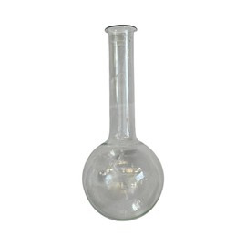 BOTTLE, BULB, LABORATORY BEAKER - MEDICAL CRUCIBLE - VINTAGE - 1980S - TRANSPARENT - ROMANIAN ARMY MILITARY SURPLUS - IN GOOD CONDITION