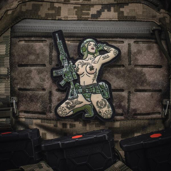 TACTICAL GIRL TATTOO TRIDENT MM14 PATCH - 3D PVC - MULTICOLOR - M-TAC