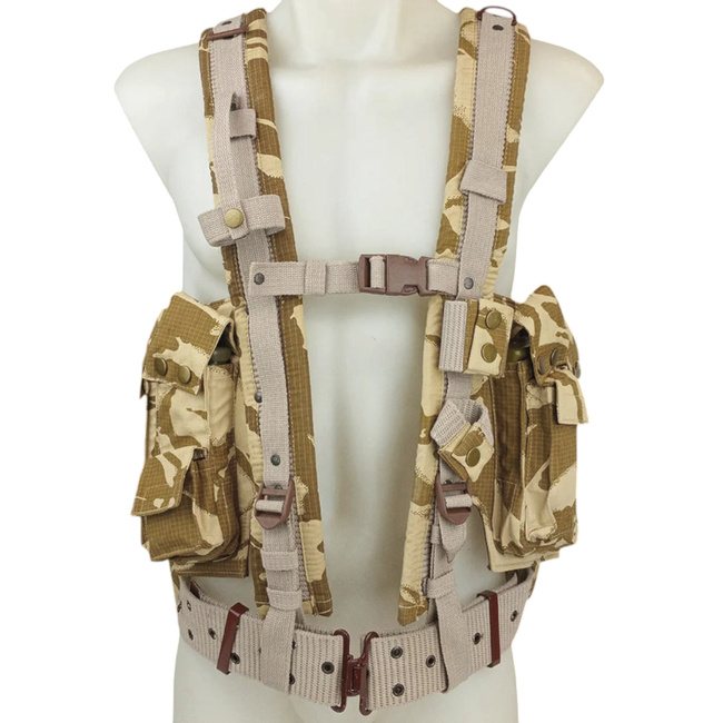 HARNESS, TACTICAL VEST - RIPSTOP CANVAS -  DDPM DESERT CAMO - GENUINE MILITARY SURPLUS ROMANIAN ARMY - NEW