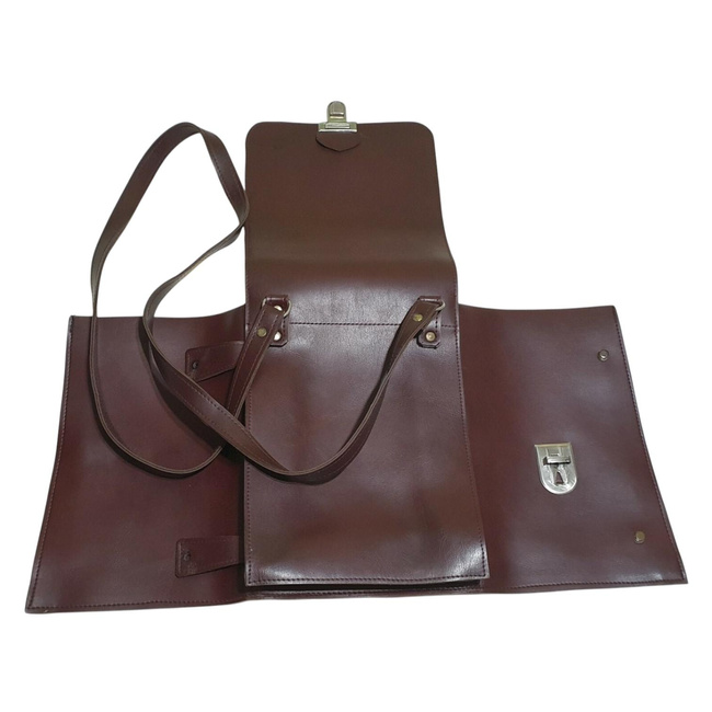 Leather Map Case - Military Porthart RSR Era - Officer - Romanian Army Surplus - Brown - Like New