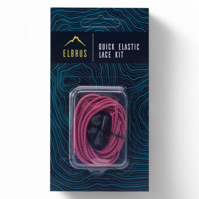 SHOE LACES KIT - QUICK ELASTIC - 150 CM - FUCHSIA/BLACK - ELBRUS