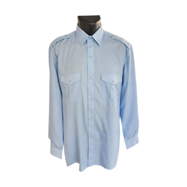 Long sleeve shirt with epaulettes and pockets - Surplus Romanian Army - Blue - Like new