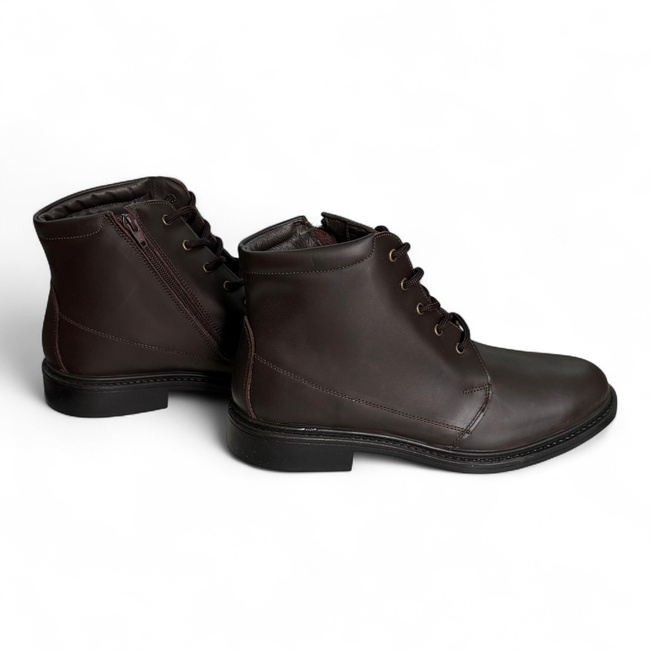 Laced Boots for Personnel, Students, and Cadets - LENOX - Brown