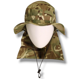 Boonie Hat with Detachable Neck Flap - British Army Military Surplus - MTP Camouflage - Used