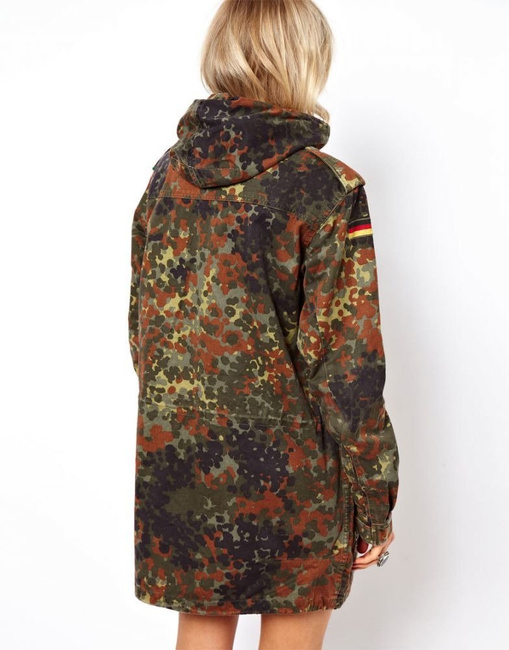 Parka Jacket - German Army (Bundeswehr) Military Surplus - Flecktarn Camouflage - Used