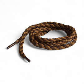 PAIR OF SHOE LACES - 50 CM - ROMANIAN ARMY MILITARY SURPLUS - POLYESTER - BROWN - IN GOOD CONDITION