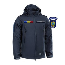 SOFTSHELL JACKET - M-TAC - DARK NAVY BLUE - WITH BADGES - IJJ JANDARMERIA