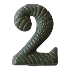 Metallic number - 2 - Green - Hungarian Army Military Surplus - Like New