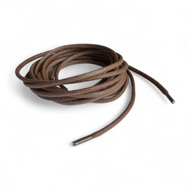 PAIR OF ROUND SHOE LACES - 160 CM - ROMANIAN ARMY MILITARY SURPLUS - WAXED - BROWN - IN GOOD CONDITION