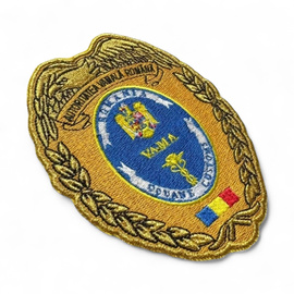 Emblema Maneca Vama - Noua - 10,5 x 8,1 cm - Broderie de Calitate pentru Uniformele Vamale - Cu scai (Velcro)