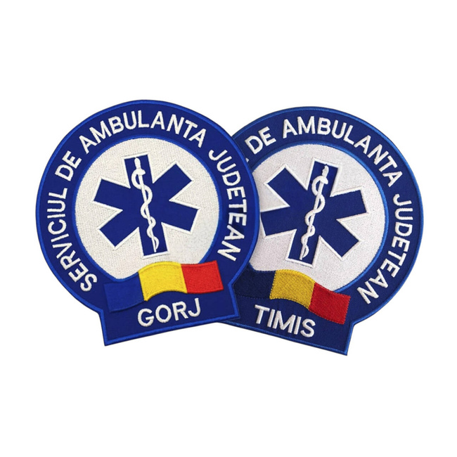 EMBLEMA AMBULANTA SAJ SPATE, CU APLICARE PRIN COASERE - COVASNA