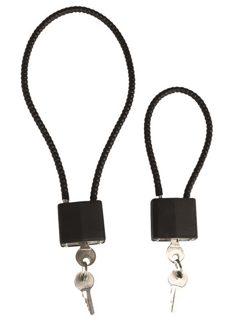 BLACK 200MM COMB. LOCK WITH STEEL CABLE