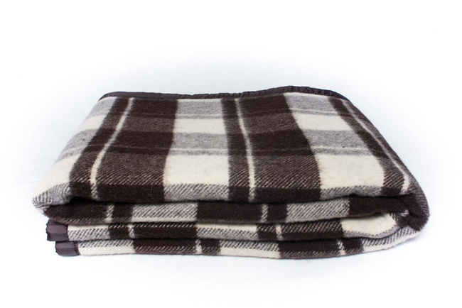 Romanian wool blanket, 140x200cm, brown - beige natural