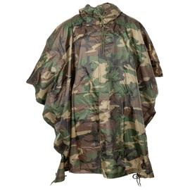 RIP-STOP PONCHO, RAINCOAT - 144 x 223 CM - MFH® - WOODLAND CAMOUFLAGE