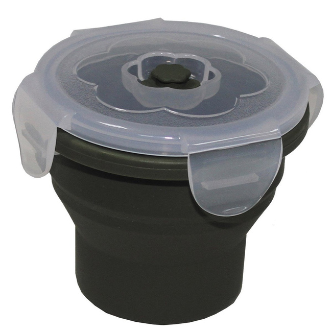Foldable Bowl, round, 240 ml, lockable lid, OD green