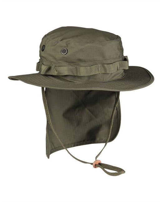 BRITISH BOONIE HAT WITH NECK FLAP - RIPSTOP - Mil-Tec - OD