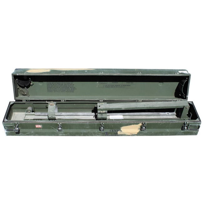 US METAL TRANSPORT BOX - "HELLFIRE" - OD GREEN - MILITARY SURPLUS - USED