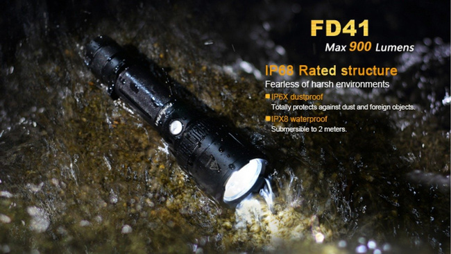 Flashlight Fenix FD41, water resistant