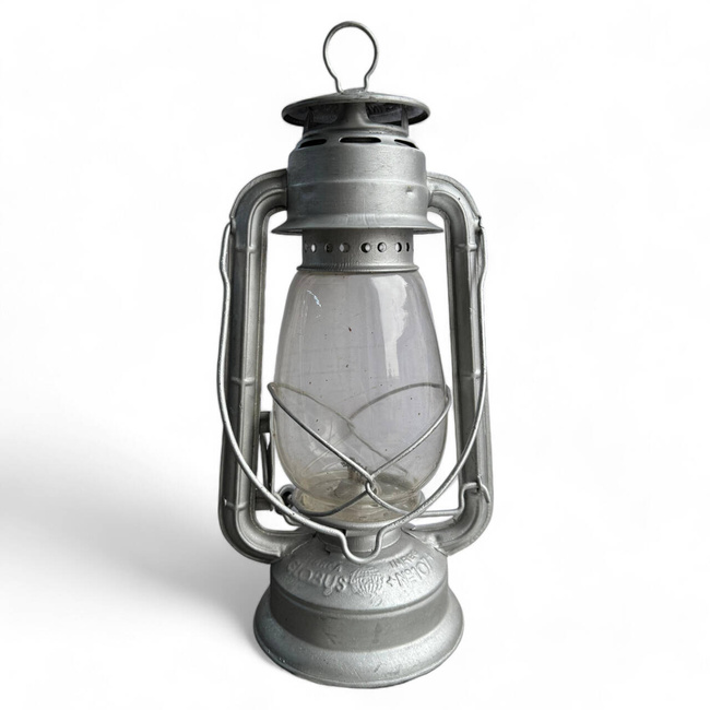 WIND LAMP - METALOGLOBUS - SILVER - MILITARY SURPLUS ROMANIAN ARMY - IN GOOD CONDITION