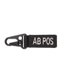 TACT. KEYHOLDER - BLOOD AB pos - 5 PC./PACK - black