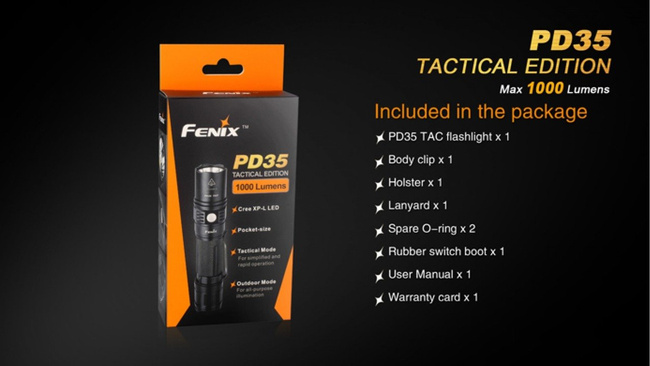 Flashlight Fenix PD35 - Tactical, water resistant