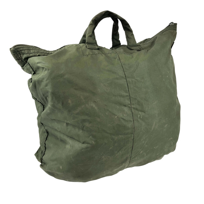 VINTAGE HELMET AND FLIGHT GEAR BAG – 50x50 CM – U.S. ARMY MILITARY SURPLUS (USGI) – OD GREEN – USED