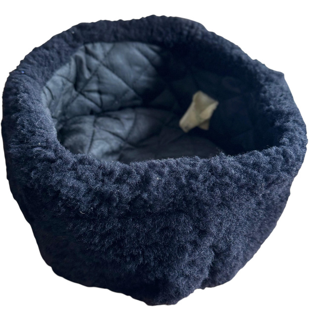 WINTER CAP FOR CADRES - SOVIET PERIOD - ROMANIAN ARMY MILITARY SURPLUS - NAVY BLUE WITH BLACK FUR - IN GOOD CONDITION