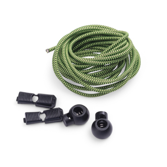 SHOE LACES KIT - QUICK ELASTIC - 150 CM - LIME/BLACK - ELBRUS