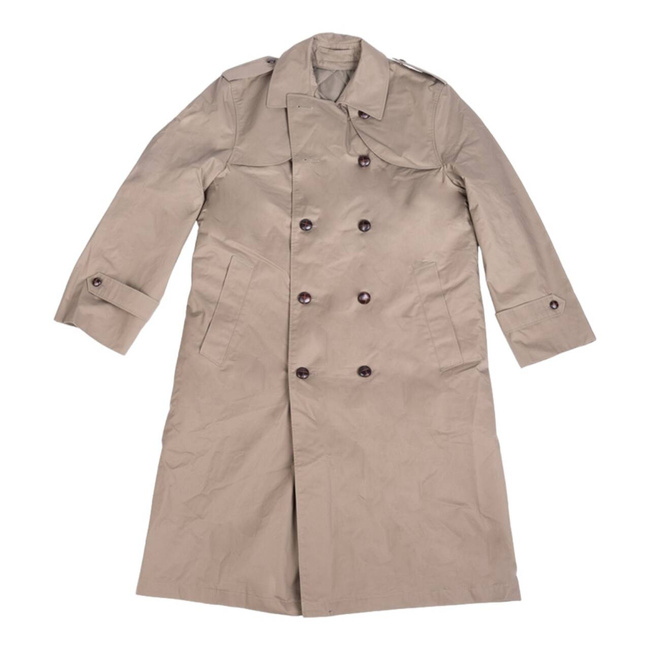 KHAKI TRENCH COAT WITH LINER - MILITARY SURPLUS FROM DUTCH ARMY - USED