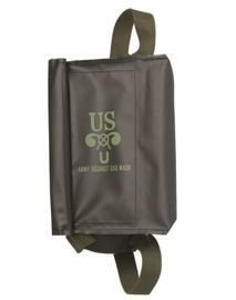 ASSAULT GAS MASK BAG - BLACK - US ARMY MILITARY SURPLUS - REPRO