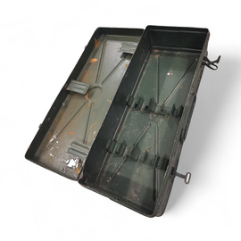 METAL MILITARY STORAGE CRATE - ROMANIAN ARMY SURPLUS - CD3 - 52x20x12 CM