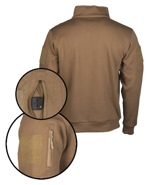 TACTICAL SWEATSHIRT WITH ZIPPER - Mil-Tec - DARK COYOTE