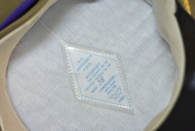 Officer's cap - ceremonial model with cord and gold embroidery - Romanian Army military surplus - Blue/ OD Green - In good condition