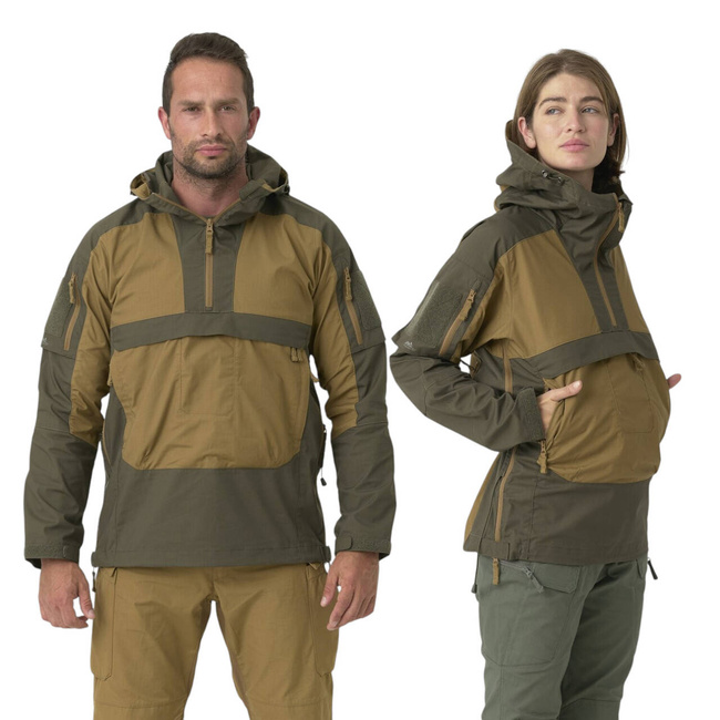 Unisex Tracer Anorak Jacket - Polycotton Stretch Ripstop - Olive Green - Helikon Tex