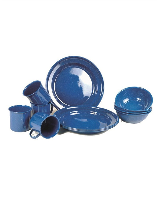 ENAMELED DISHES SET - 12 PIECES - Mil-Tec® - WESTERN BLUE