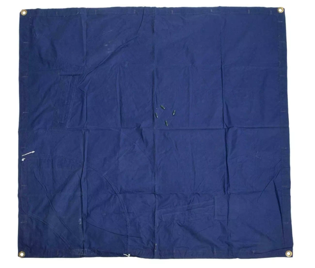 WATERPROOF TARPAULIN, SHELTER, PONCHO -  180 x 180 CM - BLUE - GENUINE MILITARY SURPLUS ROMANIAN ARMY