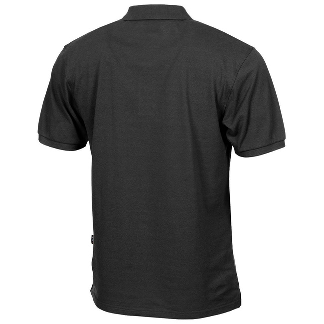 POLO T-SHIRT BUTTON PLACKED - MFH - BLACK